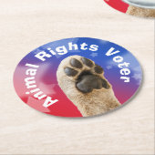 Dierenrechtenkiezer Ronde Kartonnen Onderzetter (Gebogen)