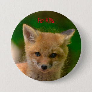 Dierenrechtenknop, vier doden ronde button 7,6 cm