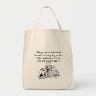 Dierenrechtenquote Grocery Bag Tote Bag