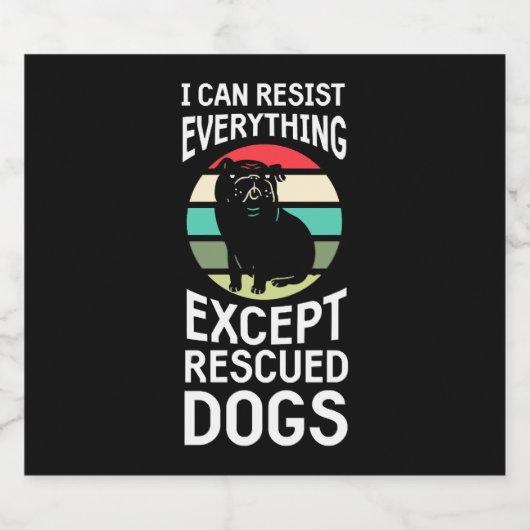 Dierenredder Hond Redding Sparkling Wijnetiket (Enkel label)