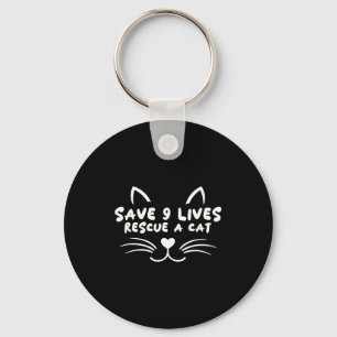 Dierenredding adopteer kat liefhebber red 9 levens sleutelhanger