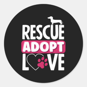 Dierenredding Adopteer Liefde Pet Adoptie Ronde Sticker