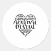 Dierenredding, adopteren, voeden ronde sticker (Voorkant)