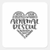 Dierenredding, adopteren, voeden vierkante sticker (Voorkant)