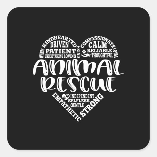 Dierenredding, adopteren, voeden vierkante sticker (Voorkant)