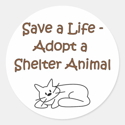 Dierenredding/Adoptie Shelter Cat Ronde Sticker (Voorkant)