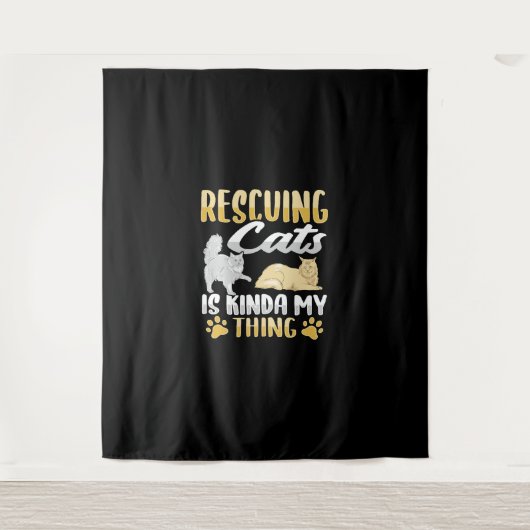 Dierenredding Kat Redding Kat Redder Wandkleed (Voorkant)