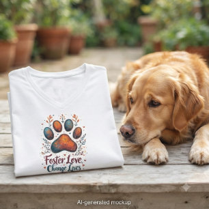 Dierenredding Pleegzorg Verandert Levens Pootafdru T-shirt