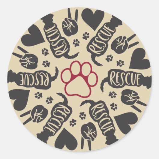 Dierenredding Ronde Sticker (Voorkant)