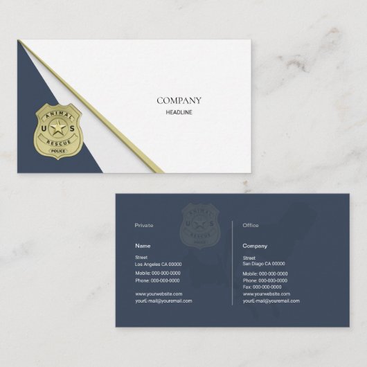 Dierenredding Visitekaartje (Voorkant / Achterkant)