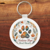 Dierenreddingsactie Herfst Pootafdruk Sleutelhanger (Voorkant)