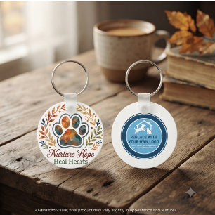 Dierenreddingsactie Herfst Pootafdruk Tribuut Sleutelhanger