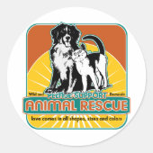 Dierenreddingshond en Kat Ronde Sticker (Voorkant)