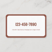 Dierenreddingshonden Visitekaartje (Achterkant)