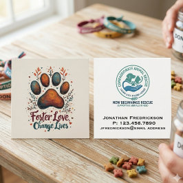Dierenreddingsvereniging Voeg uw eigen logo toe  Vierkante Visitekaartje