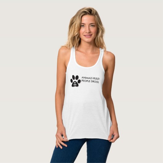 DIERENREGELING! MENSEN DROOL TANKTOP (Volledige Voorkant)
