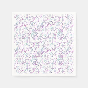 Dierenribben. Lichtgevend x4.b Wit BG Servet