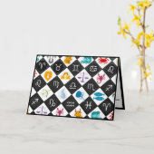 Dierenriem Astrologie Horoscoop Tekens Symbolen Kaart (Gele Bloem)