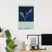 Dierenriem Astrologie Vissen Sterrenbeeld uit het  Poster (Thuiskantoor)