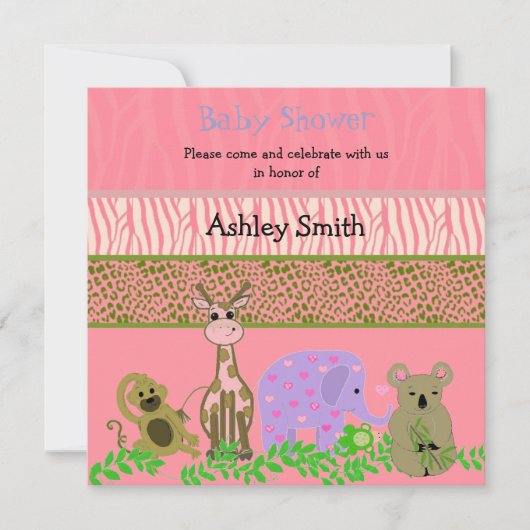 Dierenriem Baby Shower Uitnodiging (Voorkant)