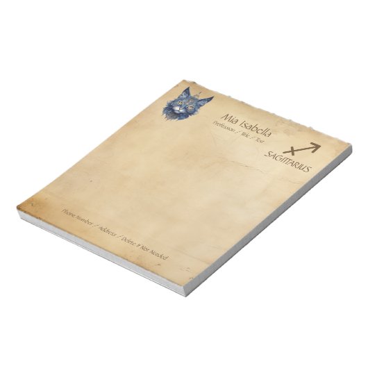 Dierenriem Boogschutter & Hemelkat - Notitieblok (Linkerzijde)