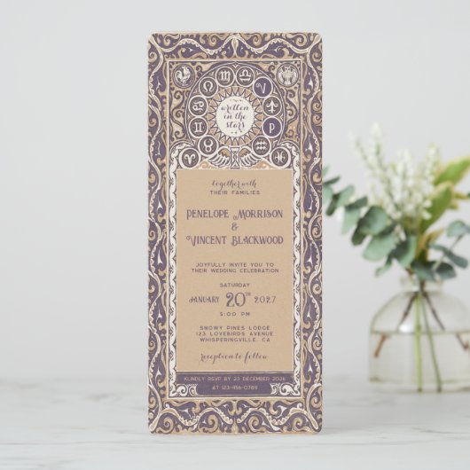 Dierenriem - bruiloft kaart (Staand voorkant)