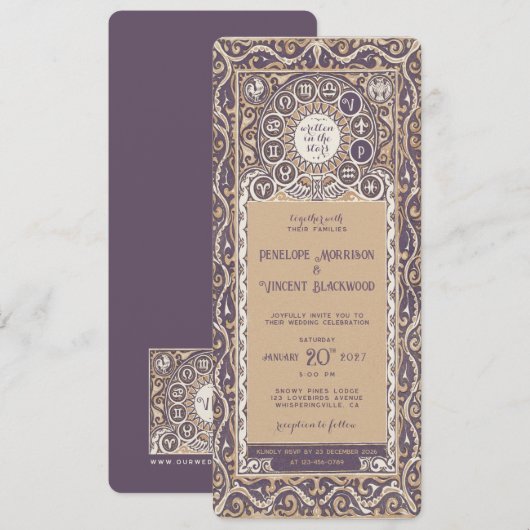 Dierenriem - bruiloft kaart (Voorkant / Achterkant)