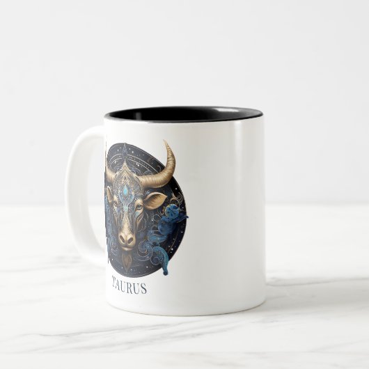 Dierenriem Bull Celestial Fantasy Taurus Tweekleurige Koffiemok (Voorkant links)