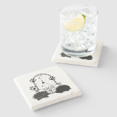 Dierenriem en bijpassende huisdieren. Kanker - Hed Stenen Onderzetter (Zijkant)