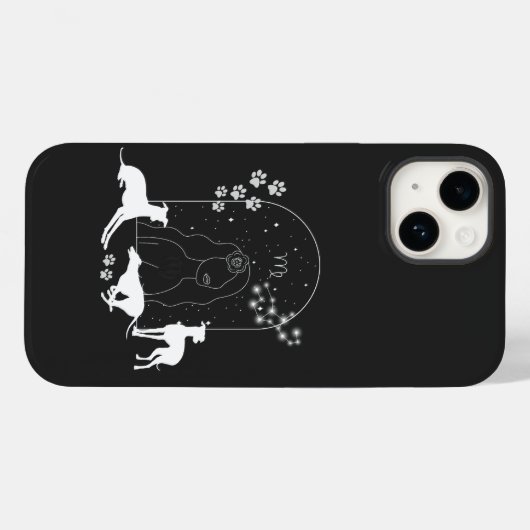 Dierenriem en bijpassende huisdieren.Maagd - Greyh Case-Mate iPhone Case (Achterkant (horizontaal))