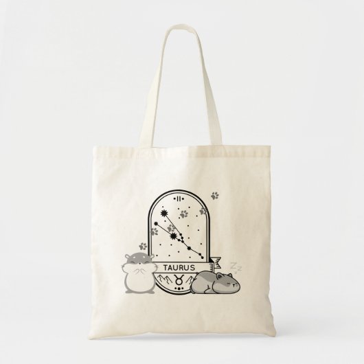 Dierenriem en bijpassende huisdieren. Stier - Hams Tote Bag (Voorkant)