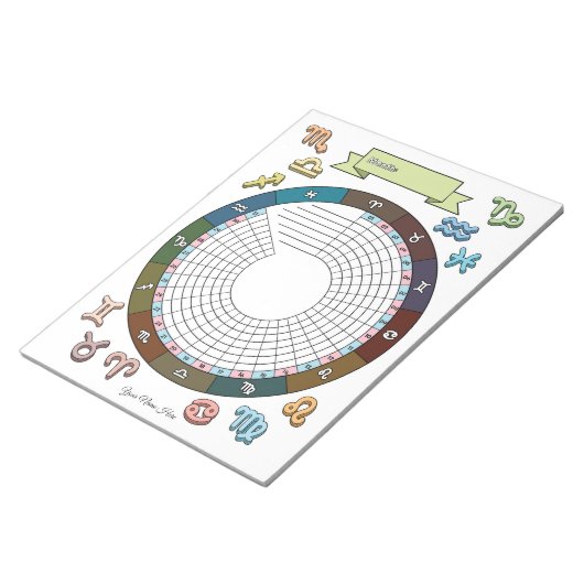 Dierenriem Gewoonte Tracker Aangepaste Notitieblok (Schuin)