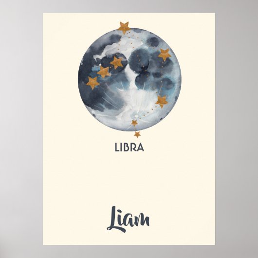 Dierenriem Hemel Libra Kinderkamer Muur Kunst Poster (Voorkant)