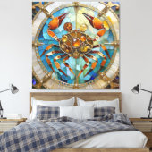 Dierenriem - Kanker De Krab Canvas Afdruk (Insitu (Slaapkamer))