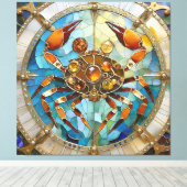 Dierenriem - Kanker De Krab Canvas Afdruk (Insitu (Houten vloer))