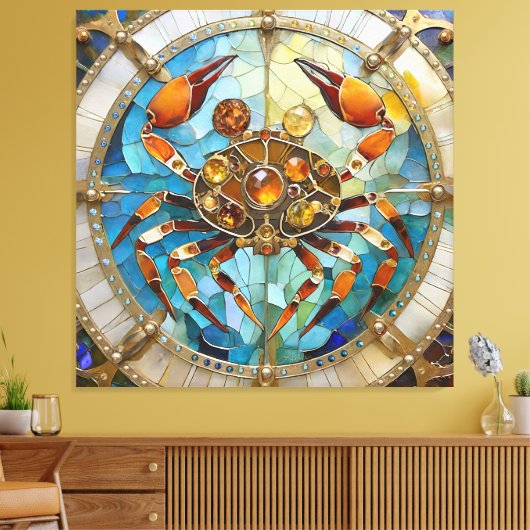 Dierenriem - Kanker De Krab Canvas Afdruk (Insitu (Woonkamer))