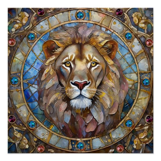 Dierenriem - Leeuw de Leeuw Perfect Poster (Voorkant)