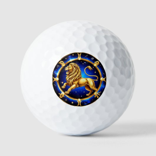 Dierenriem Leeuw Embleem Golfballen (Voorkant)