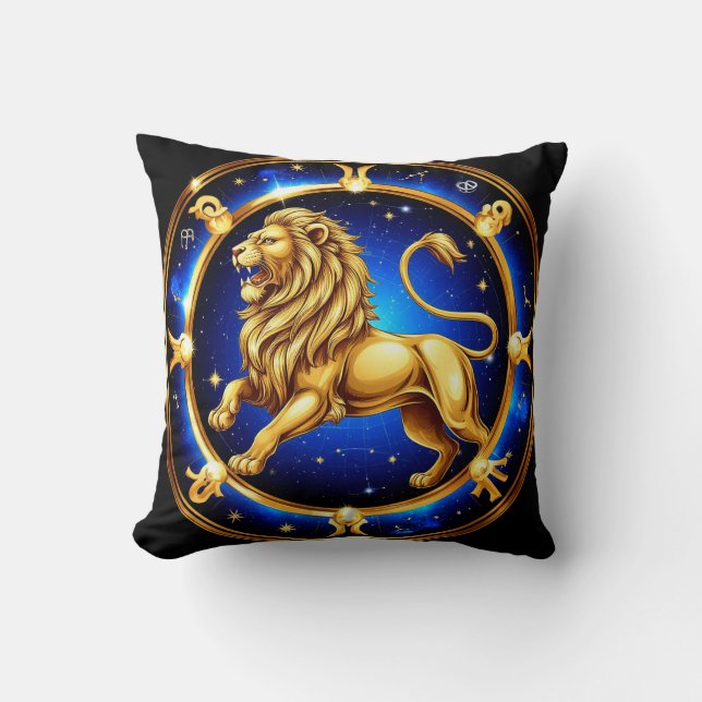 Dierenriem Leeuw Embleem Kussen (Voorkant)