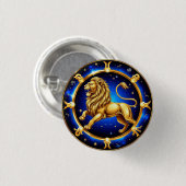 Dierenriem Leeuw Embleem Ronde Button 3,2 Cm (Voorkant /achterkant)