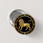 Dierenriem Leeuw Embleem Ronde Button 3,2 Cm (Voorkant /achterkant)
