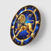 Dierenriem Leeuw Embleem Ronde Klok (Hoek)
