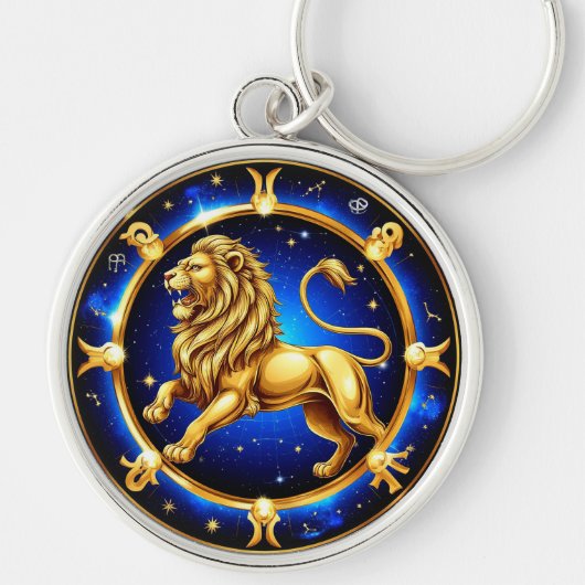 Dierenriem Leeuw Embleem Sleutelhanger (Voorkant)
