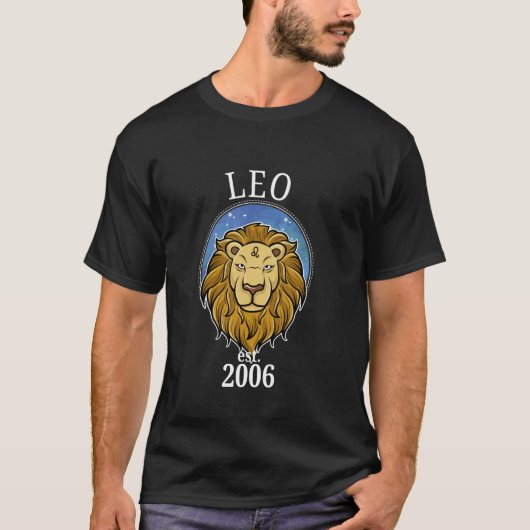 Dierenriem Leeuw Geboren in 2006 T-shirt (Voorkant)