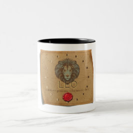 Dierenriem - Leeuw - Koffiemok Tweekleurige Koffiemok