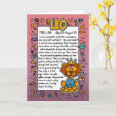 Dierenriem - Leeuw Leuke Feiten Kaart (Gele Bloem)