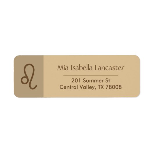 Dierenriem Leo Modern Retouradres Labels (Voorkant)