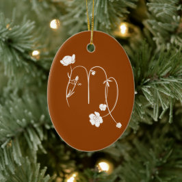 Dierenriem Maagd geboortebloem stijlvol monogram n Keramisch Ornament