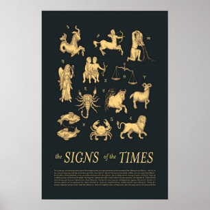 Dierenriem Print Gouden Astrologische Symbolen, He