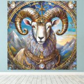 Dierenriem - Ram Aries Canvas Afdruk (Insitu (Houten vloer))